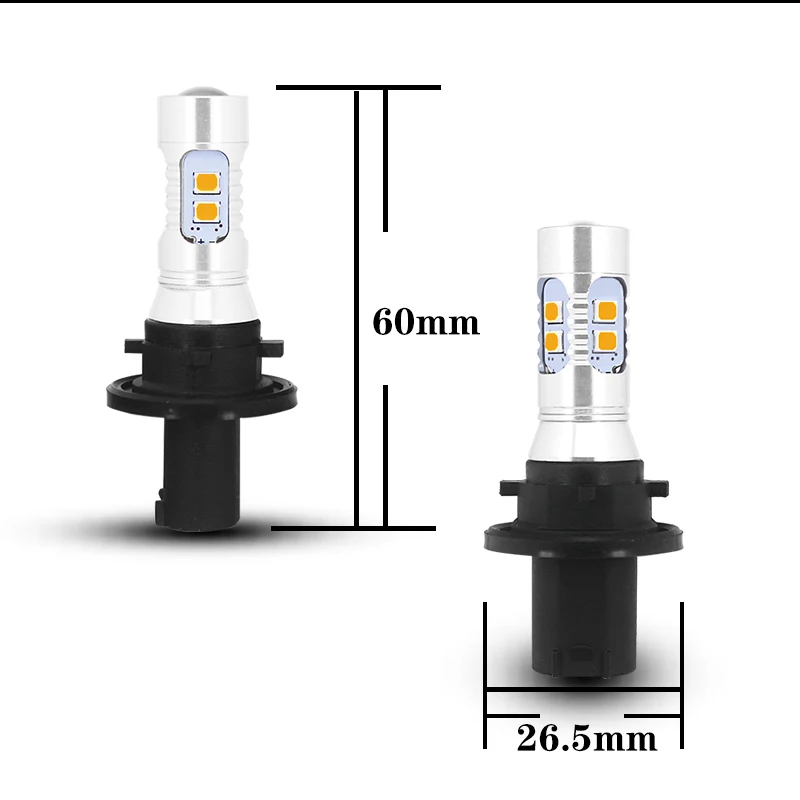 Canbus Error Free PH24W PHC24WY Amber White 10-SMD LED Front Turn Signal Light Bulbs For Audi Cadillac GMC Lincoln Porsche etc