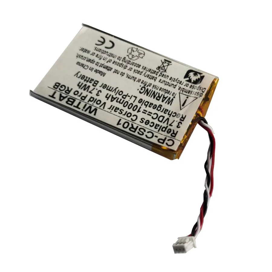 Новый 3,7 в 1000 мАч литий-полимерный аккумулятор Батарея подходит для Corsair Void Pro RGB гарнитура Батарея Перезаряжаемые Замена