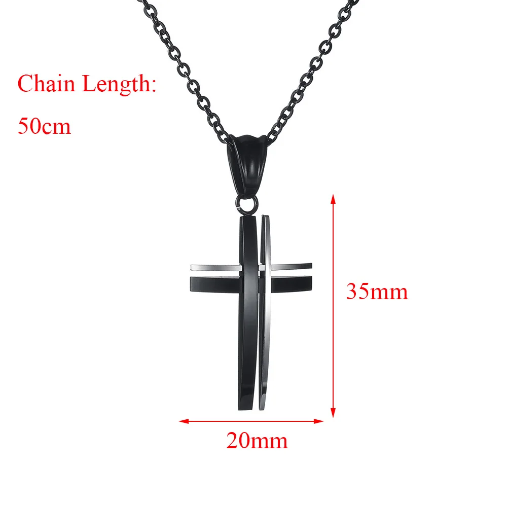 Simple Cross Necklace Stainless Steel Religious Jewelry Fashion Cross Pendant Necklace Jewelry Gift For Men Women