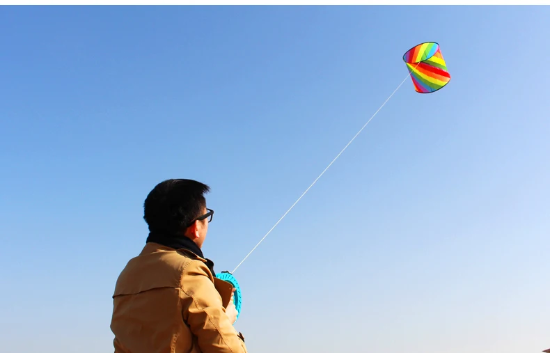 New High Quality 3D Single Line Rainbow  Adult Kites Sports Beach With Handle and String Easy to Fly