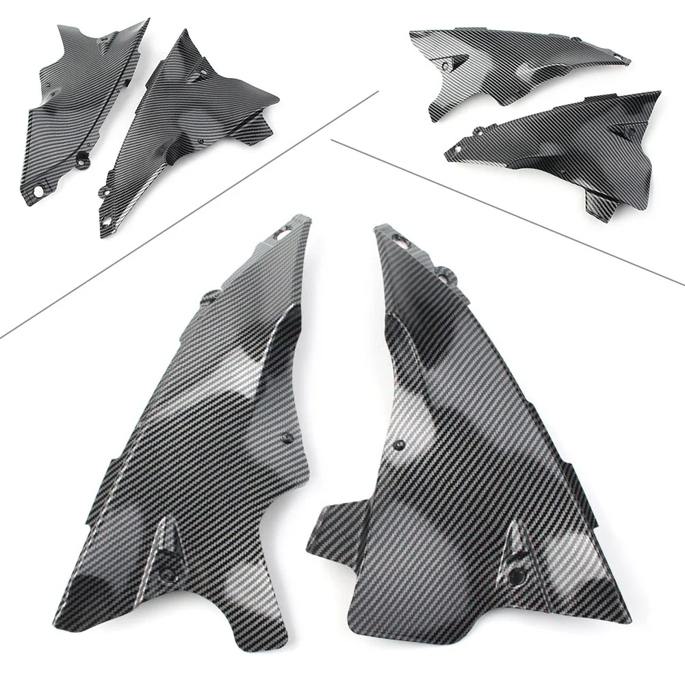 1Pair Motorcycle Front Dash Air Tube Trim Cover Carbon Fiber ABS Plastic For Yamaha YZF R1 2004 2005 2006