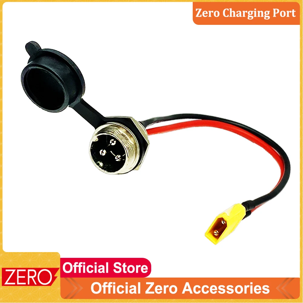 Original Zero Charging Port  Universal 3 Pins Charger Port Part for ZERO 8 9 10 8X 10X 11X Electric Scooter ZERO Accessories