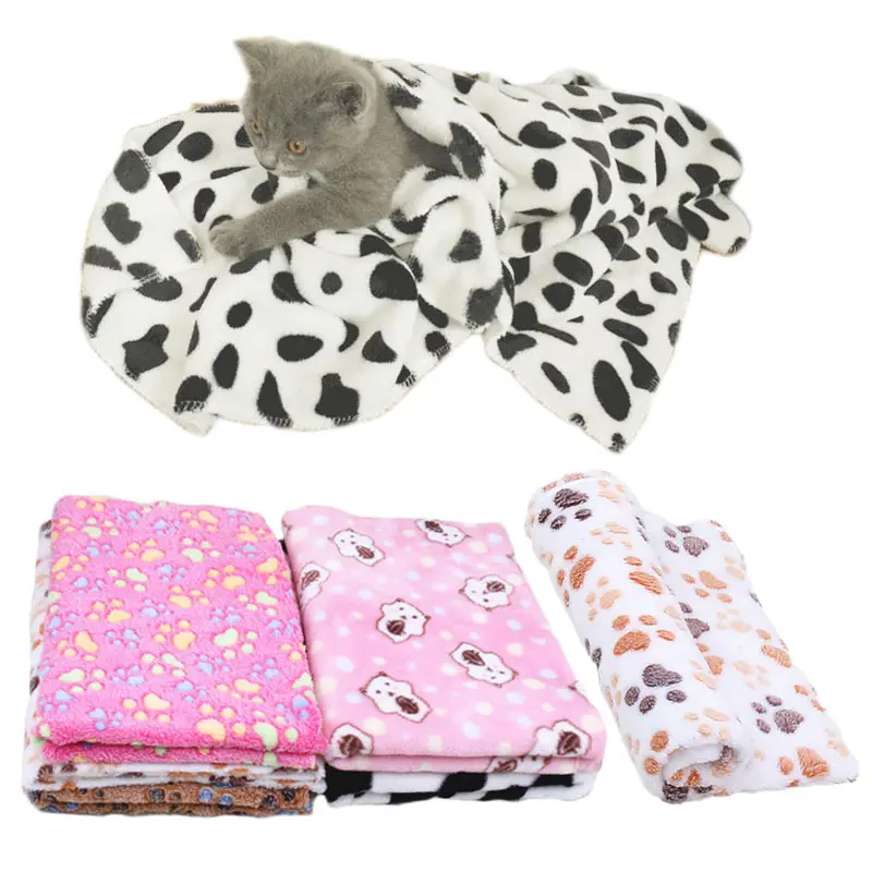 

Dog Blanket Coberdron Pet Cats Mat Soft Coral Fleece Cartoon Warm Manta Perro Cobertor Para Cachorro for Teddy Bed Accessories