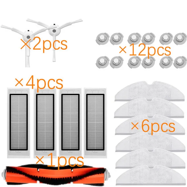 Cepillo principal lavable con filtro hepa para Robot aspirador Xiaomi, kit de cepillo lateral para aspiradora Mi 1st 1 S, Roborock S50, S51, S55,