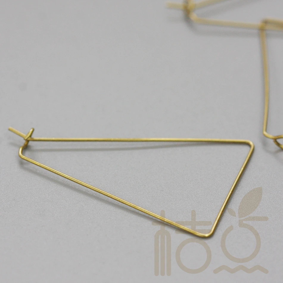 DIY Supply-Solid Brass Earring Hooks - Geometric Earring Wire - 41.9x31X0.75mm (4011C)
