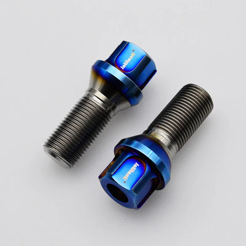 Jntitanti Gr5 titanium wheel anti-theft bolt screw cone seat M14x1.5x28/35/40/45/50mm