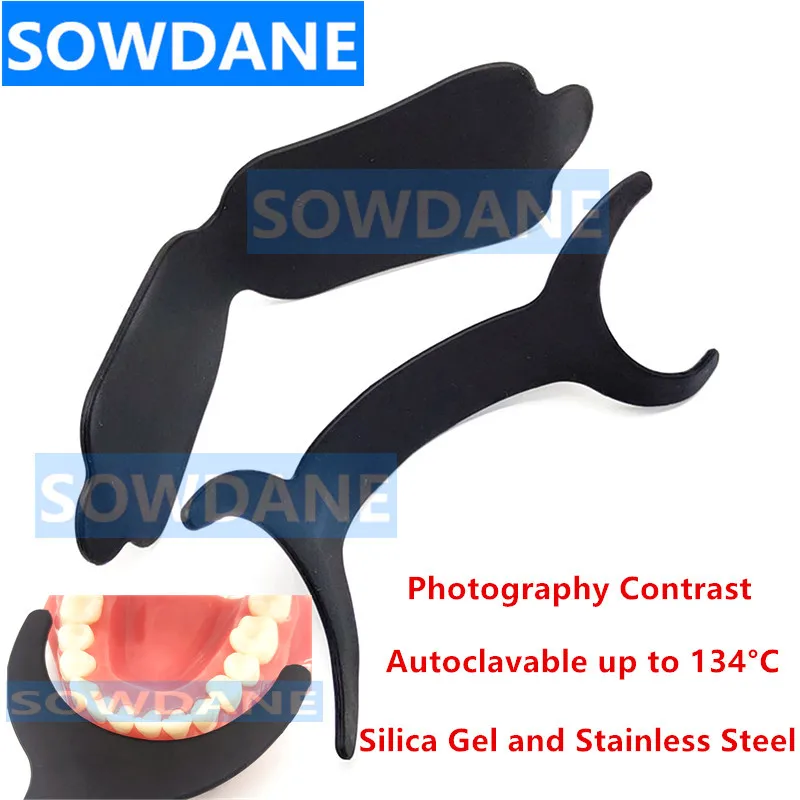 

2 pcs Medical Silicone Dental Orthodontic Photographic Image Contrast Board Cheek Black Plate Contrasters Autoclavable Bendable