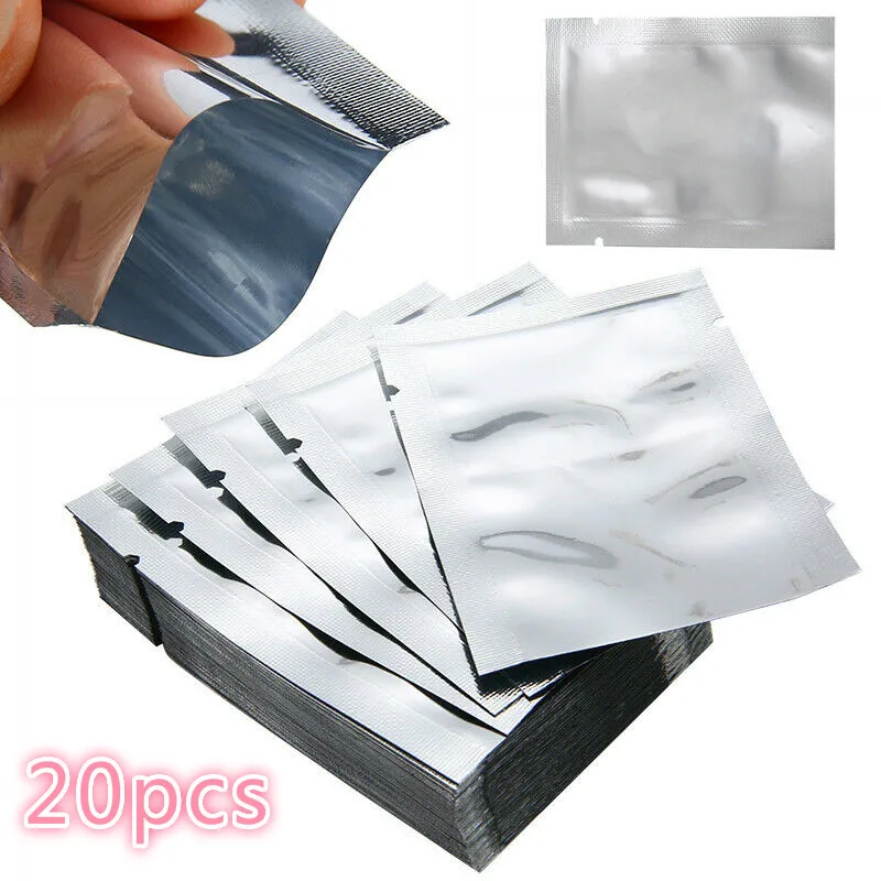 

20PCS Aluminum Foil Zip Lock Bags Self-sealing Food Storage Bag Reclosable Candy Pouch Packaging Supplies Home & Kitchen