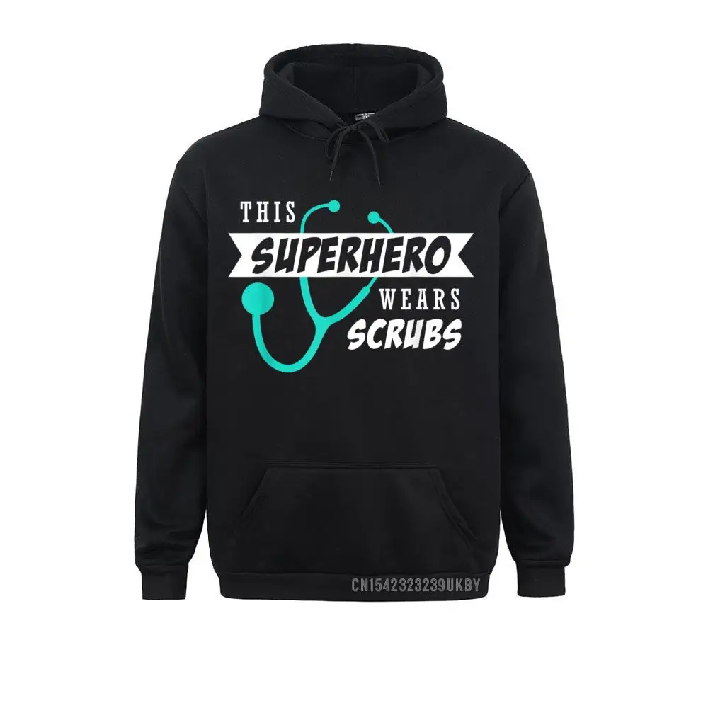 This Superhero Wears Scrubs Doctor Nurses Week Gift Hoody Long Sleeve Hoodies Men Sweatshirts Customized Clothes Rife