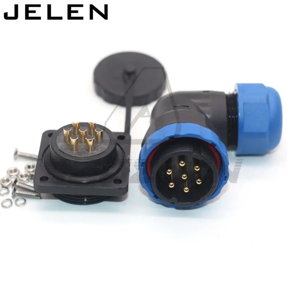 SD28 Right angle waterproof connector 2 3 4 5 6 7 9 10 12 14 16 19 22 24 26pin  male plug and female socket IP68