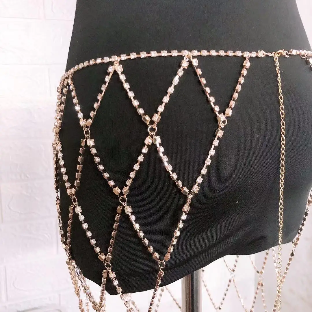 Classic fashion mesh Rhinestone waist chain sexy crystal women's skirt waist chain leg chain skirt accessories
