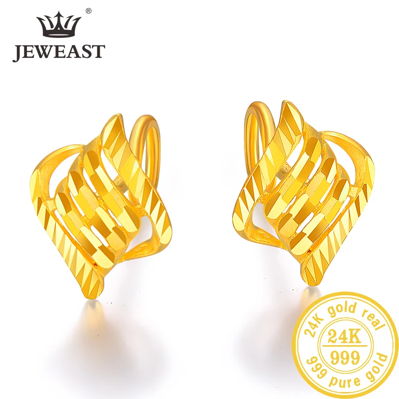 24K Pure Gold Earring Real AU 999 Solid Gold Earrings Nice Good Hollow Ball Tassel Upscale Trendy Fine Jewelry Hot Sell New 2023