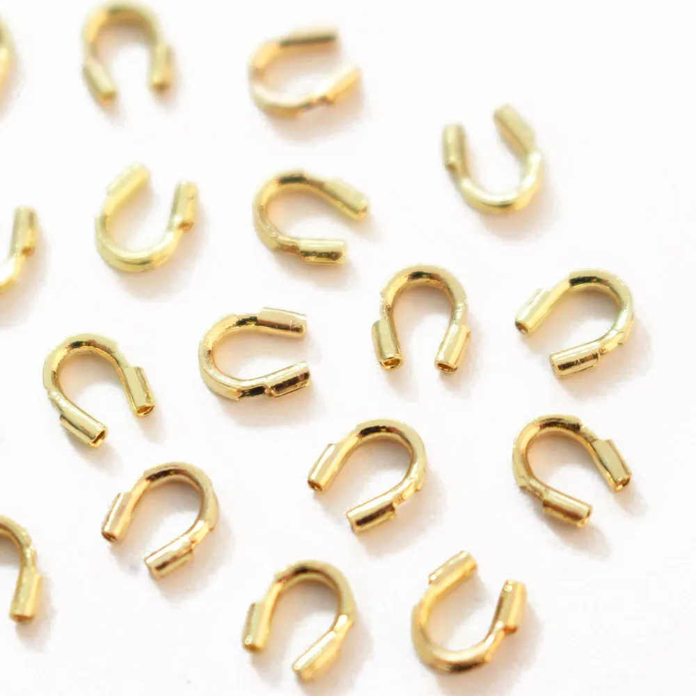 40PCS Jewelry Findings Making Supplies 18k Gold Plated Horseshoe Buckle U-shaped End Buckle DIY Handmade Copper Accessories