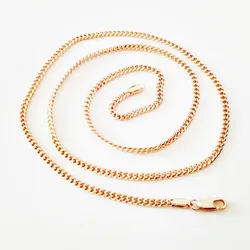 New 60 CM  Long Slim Necklace Chain 585 Rose Gold Color Women Fashion Jewelry Hot Selling Gift