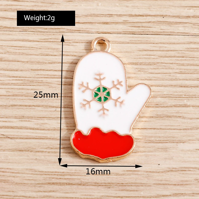 10 Stück niedliche Emaille-Weihnachtsanhänger mit Weihnachtsmann, Baum und Schneemann zum Basteln von Halsketten, Ohrringen, Armbändern, DIY-Bastelarbeiten und als Geschenk – Detail 24