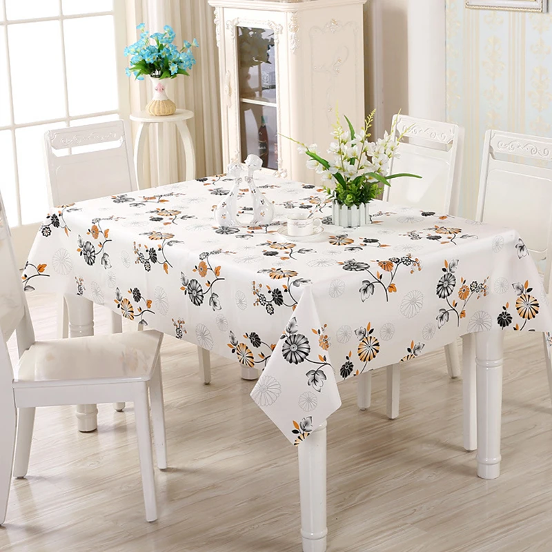 6 Colour Tablecloth Rectangle Cotton LinenTable Cloth Geometry Olive Leaf Tablecover Ruffle Gold Oilproof Plastic Table Cover