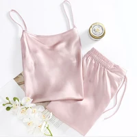 100% Mulberry Silk Pajamas Set for Women Silk Sleepwear Ladies Shorts Nightwear for Girls - Image 5