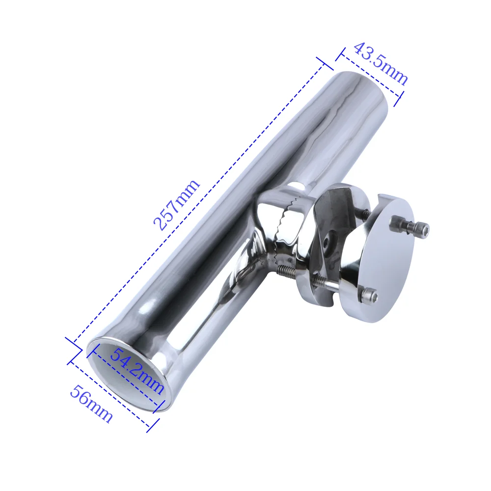 Marine Boat Fishing Tackle Stainless Clamp On Fishing Rod Holder Adjustable Deck Railing Rod Holder For 32mm-51mm