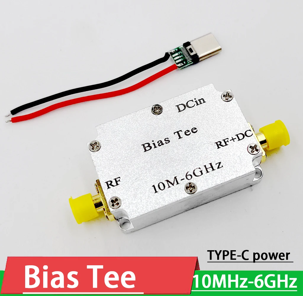 TYPE-C moc odchylenie Tee 10MHz-6GHz RF kanał koncentryczny RF blokowanie dla HAM wzmacniacz radiowy RTL SDR odbiornik LNA antena