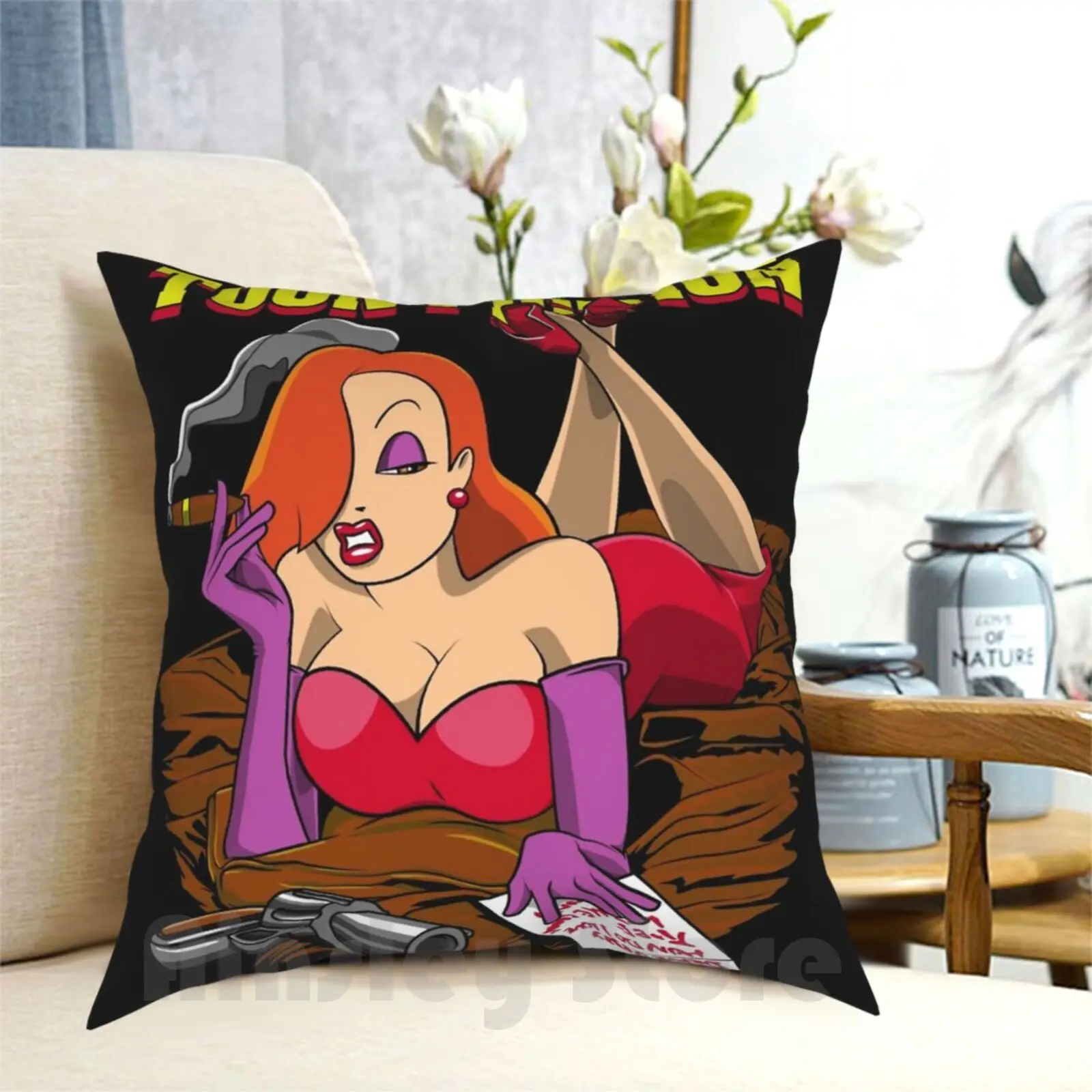 Roger Rabbit Slim'S Pillow Case Printed Home Soft DIY Pillow cover Redhead Dame Movies Humor Rabbit Toons Pulp Fiction