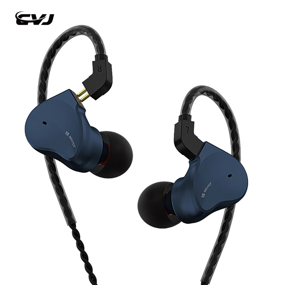 

CVJ Mirror 2BA + 1DD Metal Hybrid In Ear Earphones Sport Hifi Earbuds Monitor Headphone with Detachable Cable