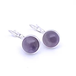 10MM 12mm Amethysts Stone Earrings Environmental Protection Purple Crystal Charms Earrings for Women Fashion Jewelry
