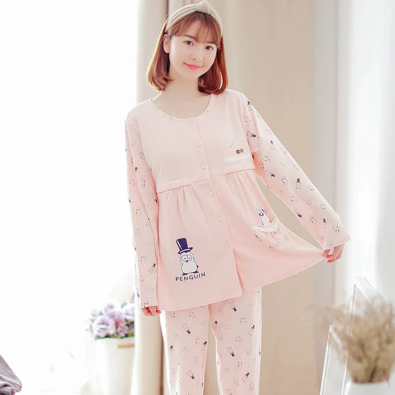 

Maternity pajamas postpartum home zuoyuezi clothing lactation clothes spring and autumn set pijamas women cotton Spring & Autumn