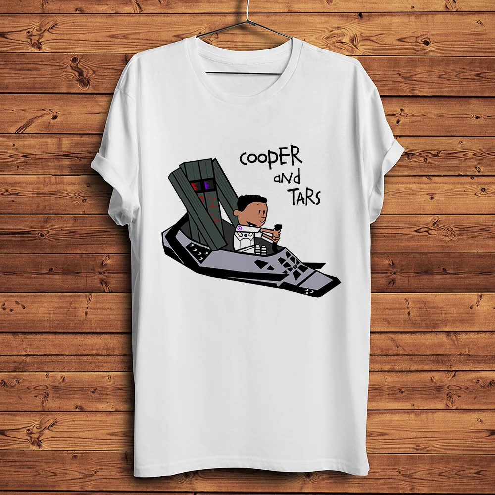 Interstellar robot TARS and cooper funny geek t shirt summer new white short sleeve men casual tshirt unisex streetwear tee