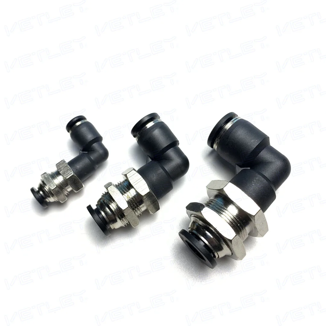 Bulkhead Elbow PLM 1/4,PLM5/16,PLM3/8 Inch Out diameter high quality onet ouch fittings pneumatic PLM bulkhead elbow