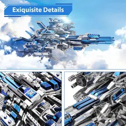 Microworld 3D Metal Jigsaws Puzzles Spaceship Warship Kits DIY Modern Assemble Toys Birthday Gift for child 350 Pieces Puzzle