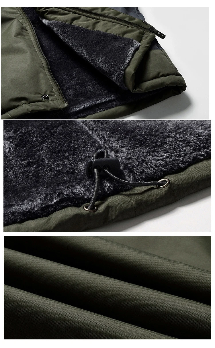 Mens Winter Fleece Warm Thick Parkas Jacket Coat Men High Quality Outdoor Outwear Waterproof Hooded Casual Parkas Men L-9XL