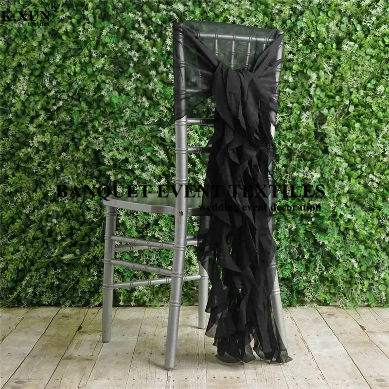 Wholesale Price Chiffon Chiavari Chair Cover Wedding Chair Cap Hood For Event Party Banquet Decoration