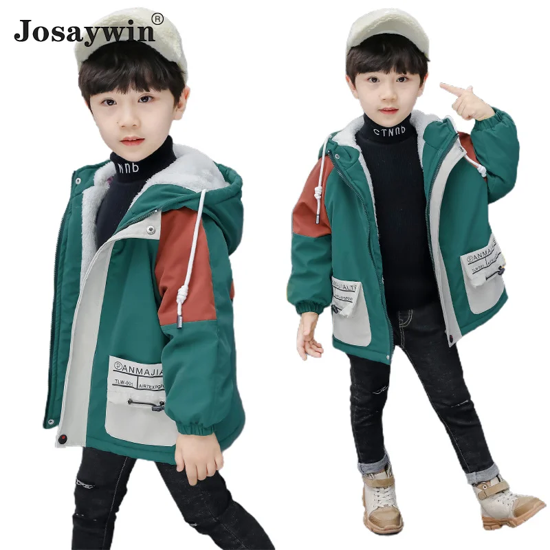 

Josaywin Winter Jacket kids Hooded Baby Boys Warm Thick Jacket for Teenage Boy Cotton Kids Girl Parka Children Clothes Outerwear