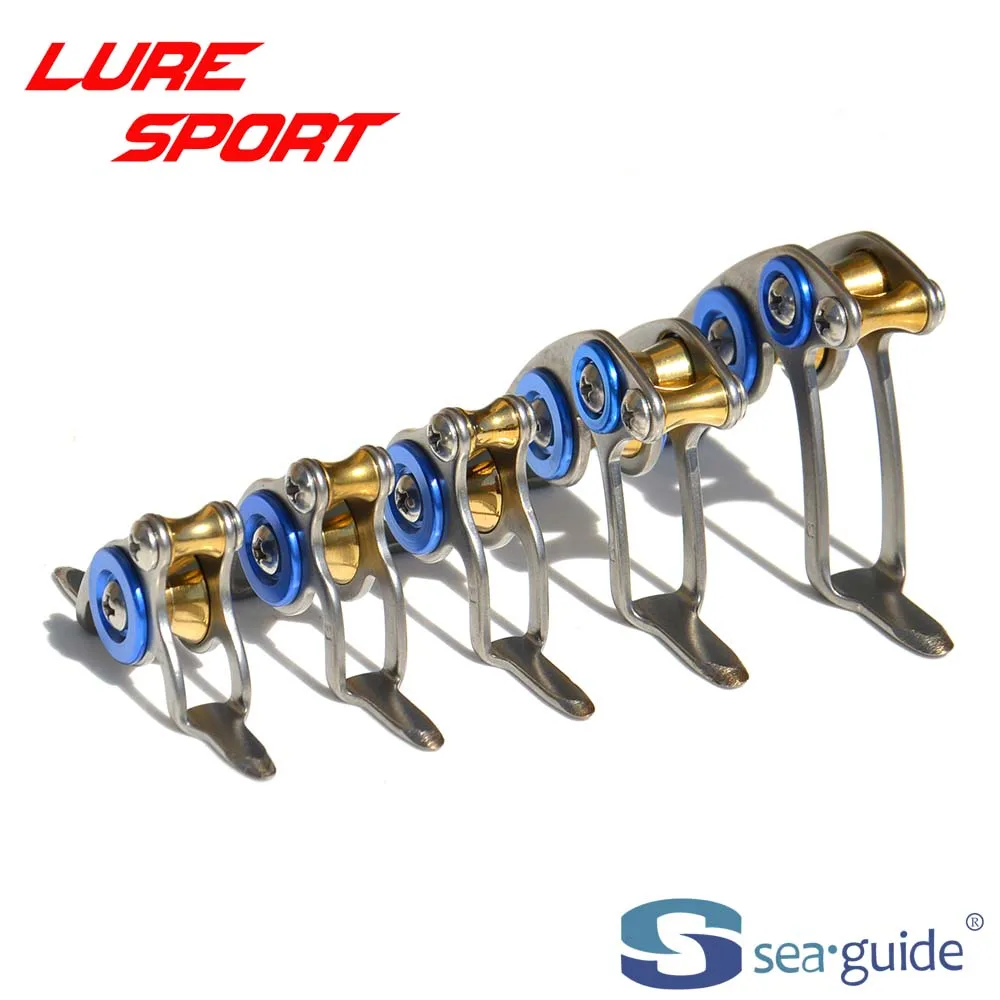 SEAGUIDE 5pcs SCXRHG Steel frame Brass Rollers guide set Heavy Duty Boat Rod Building component Repair DIY Accessory