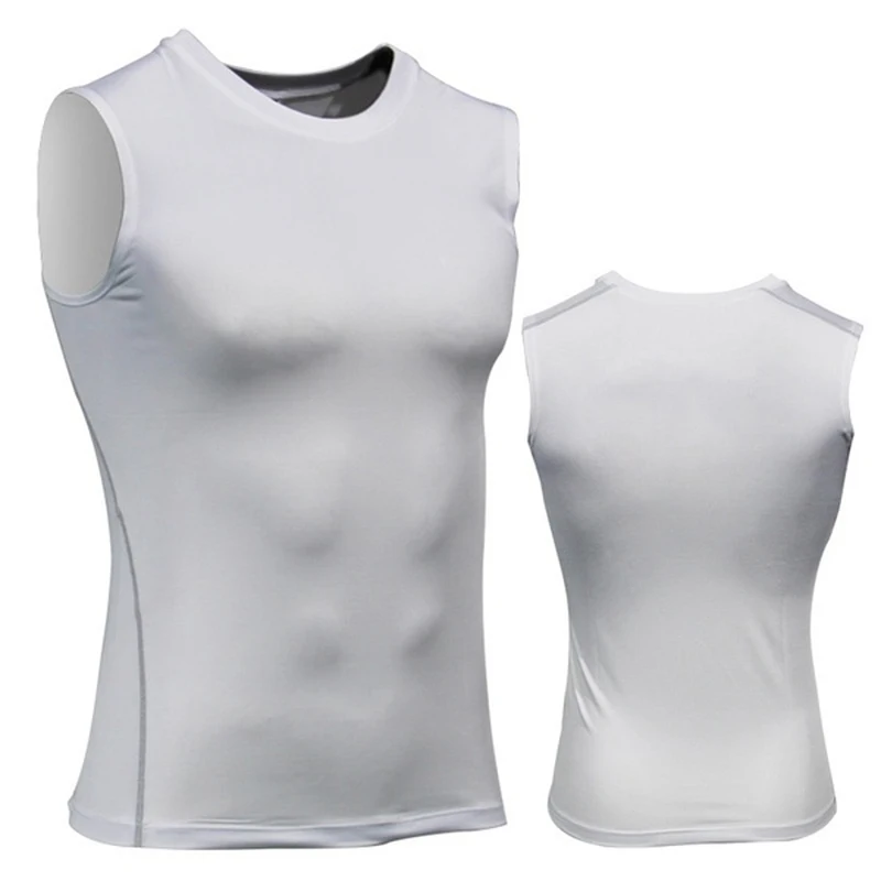 2023 Men Compression Quick Drying T-Shirt Vest Sleeveless Stretch Gym Sports Tank Tops