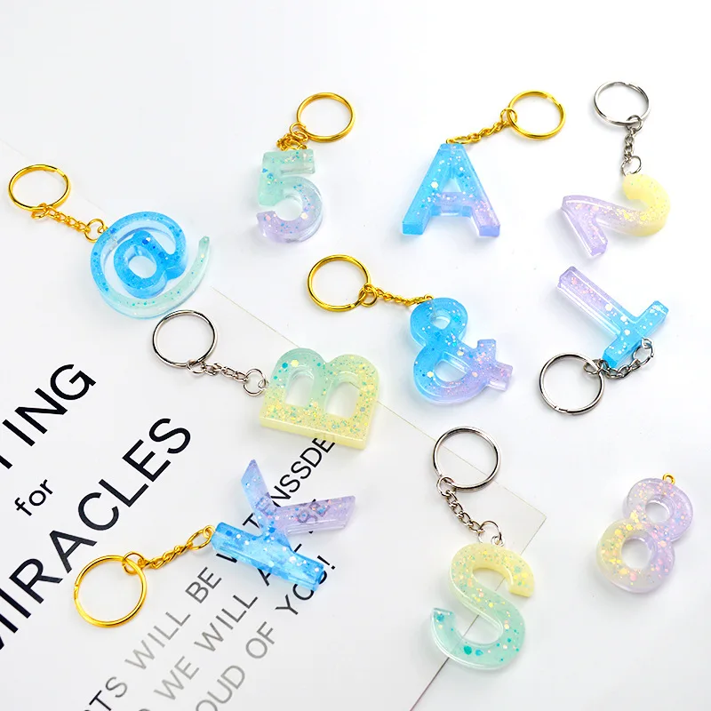 

Letter Keychain Silicone Mold Set Alphabet Key Chain Epoxy Resin Mould Personalized Pendant Casting Mold for DIY Jewerly Making