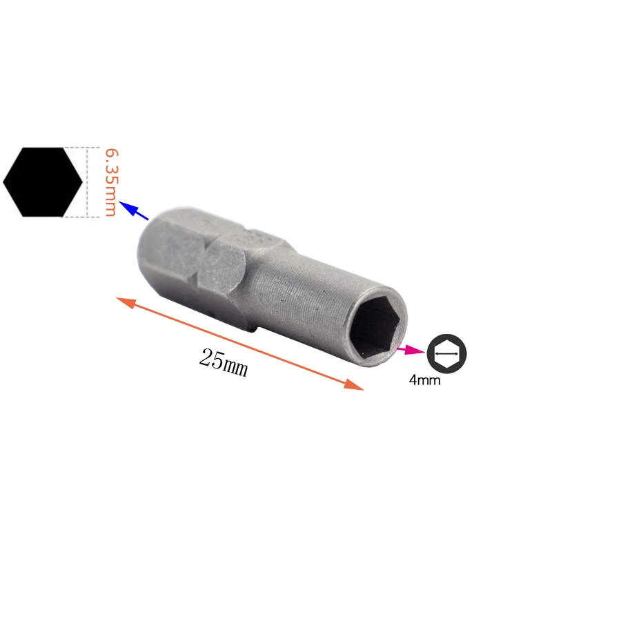 Hex Bit Adapter 4mm to 6.35mm 1/4\