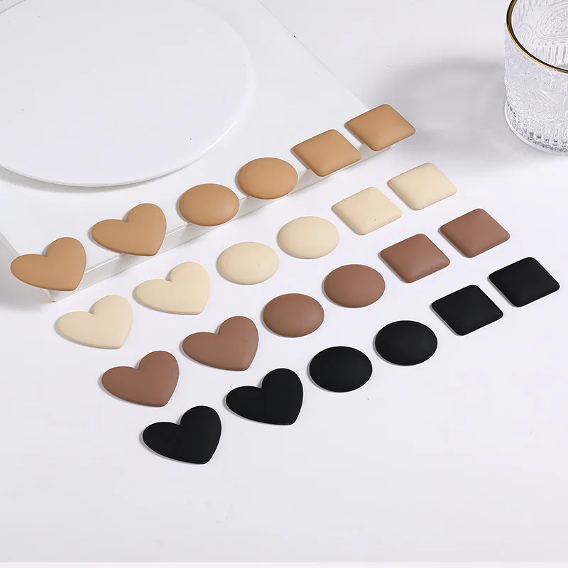 WFFNNKC 10Pcs Fashion Square Round Heart Geometric Resin Patch Women Earring Necklace Making Material DIY Hair Decoration Crafts