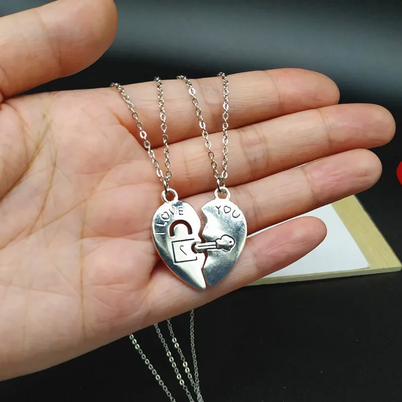 2 PCS Best Friends Necklace Jewelry Yin Yang Tai Chi Pendant Couples Paired Necklaces&Pendants Unisex Lovers Valentine\'s Gift