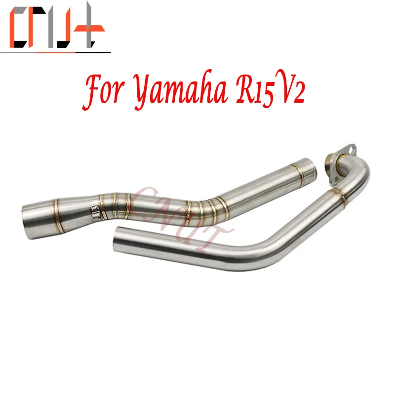 R15V2 Modified Motorcycle blue Exhaust Front Middle Stainless Steel  Muffler Slip On Full System For Yamaha R15V2 YZF R15V2