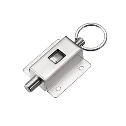uxcell Door Barrel Bolt, Stainless Steel Ring-Pull Spring Loaded Auto Sliding Latch