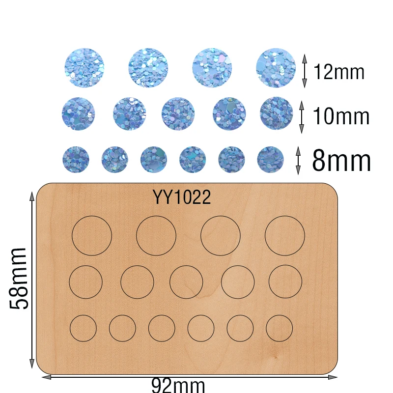 

Wooden die-cutting die round knife die YY1022 compatible with most manual die-cutting