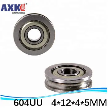 

10pcs ABEC-5 4mm Walking guide rail groove U groove 604UU 4*12*4*5 mm 3D printer dedicated feeding roller bearings U604W5 U604ZZ