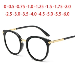 Retro Round Women Prescription Eyewear Men Mirror Gafas Fashion Photochromic Myopia Eye Glasses -0.5 -0.75 -1.0 -2.0 To -6.0