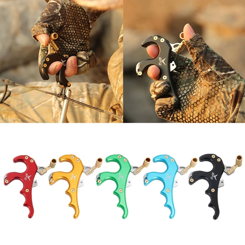 2024 New 4 Finger Grip Thumb Trigger Release Assistant Compound Bow Archery Release Aids