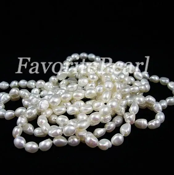 New Perfect Favorite Pearl Necklace 100 inches 7-9mm AA White Natural Baroque Freshwater Pearl Long Necklace Fine Women Jewelry