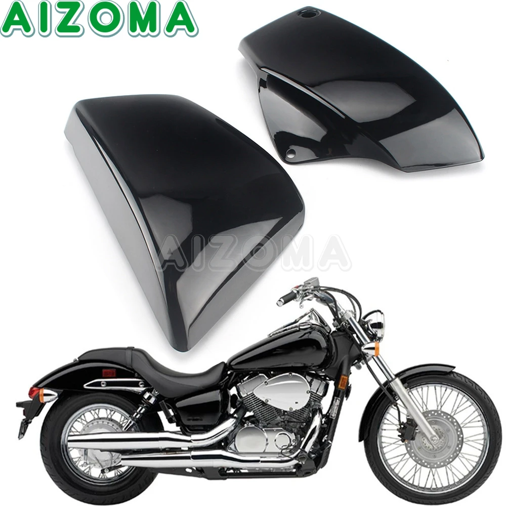 1 Pair Motorcycle Black Battery Fairing Cover Right Left Side Protector For Honda VT 1100 VT1100 Shadow ACE Aero Sabre 1999-2008