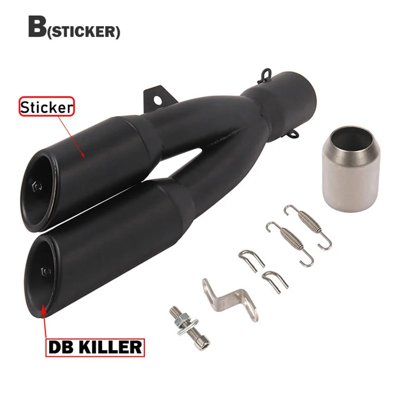 For Laser Marking Stainless Steel Motorcycle Exhaust Muffler With Moveable DB Killer For CB400 CBR190 600 FZ400 Z250 BN600