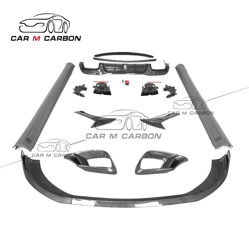 

Комплект для тела из углеродного волокна, запчасти для лица, подходит для S класса W222 S63 S65 2018-2019, полный комплект в стиле KO