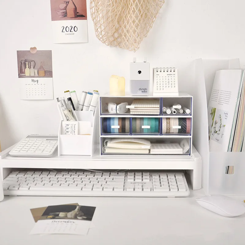 

Transparent Drawer School Office Stationery Cosmetic Storage Box Free Combination Multi-layer Stackable Desktop Organizer Box